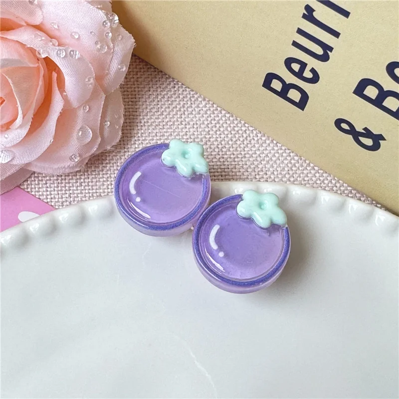 4 Stück/Set Mädchen Haaraccessoires Creme-Farbene Mattierte Eis-Transparente Frucht-Haarspangen Imitierte Frucht-Haarnadeln Pfirsich-Erdbeer-Kopfschmuck – Detail 12