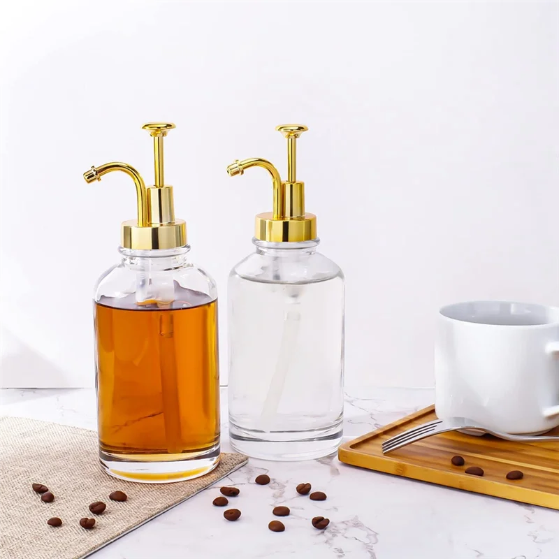 MOPHE-Dispenser per sciroppo di caffè a prova di perdite da 16 Oz/500 ml Accessori per bicchieri con design a imbuto e pompa