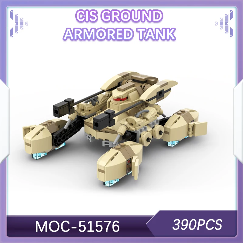 

390 шт., Звездная битва, CIS, бронированный танк, строительный блок, модель кирпича, набор мелких частиц, креативные подарки, хит продаж, изысканный MOC-51576