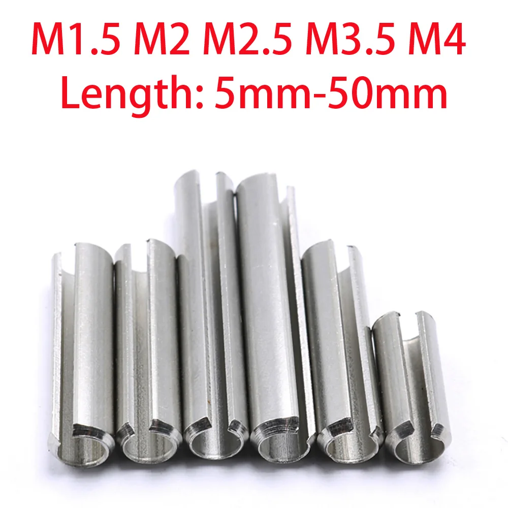304 Stainless Steel Spring Elastic Cylindrical Cotter Pin Dowel M1.5 M2 M2.5 M3.5 M4 Cotter Spring Locating Pin Tension Roll Pin