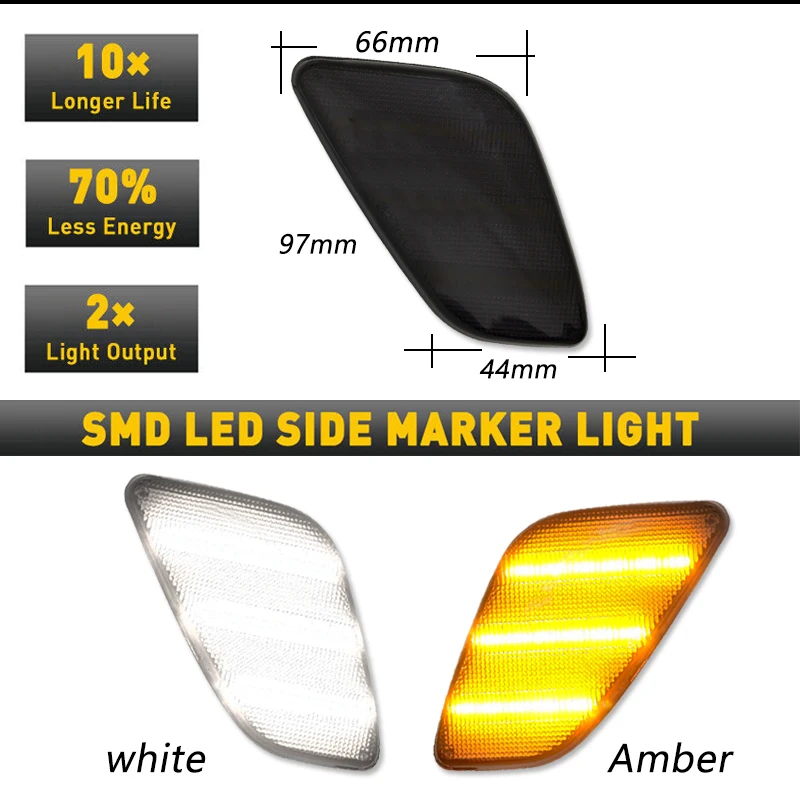 Прозрачные и дымчатые линзы для Jeep Wrangler TJ 1997-2006, желтая передняя лампа указателя поворота, фонарь для бокового брызговика, фонарь