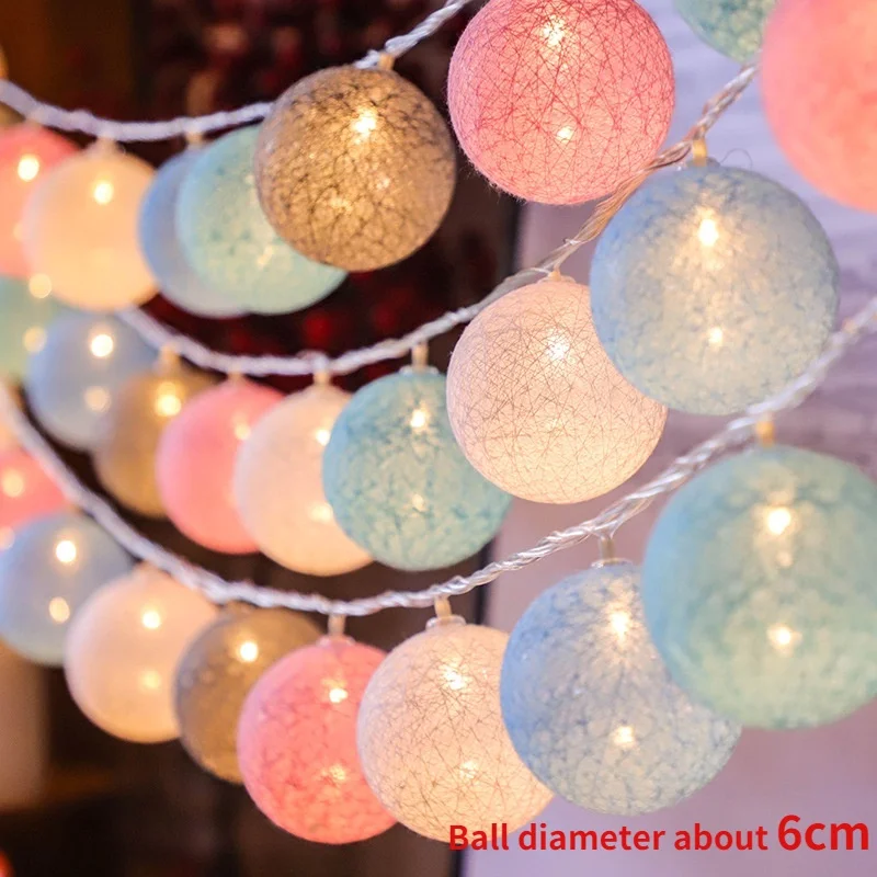 

LED String Lights Bubble Ball Lamp Battery Powered Garland Festoon Fairy Lights 10/20LED Outdoor Garden Christmas Holiday Decor