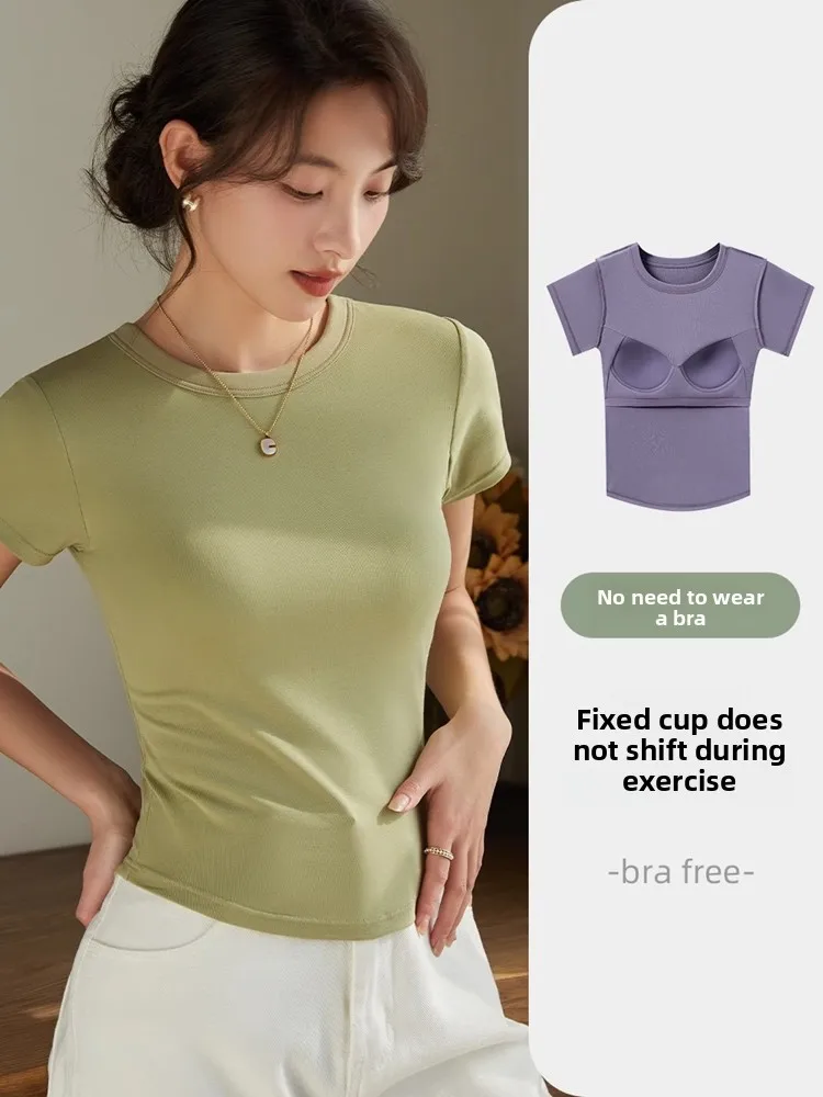 

Victoria Moosy Spring Summer Sports ort Sve Yoga Fitn Base Layer T-irt Women's plus Size Inner Wear Comfortable
