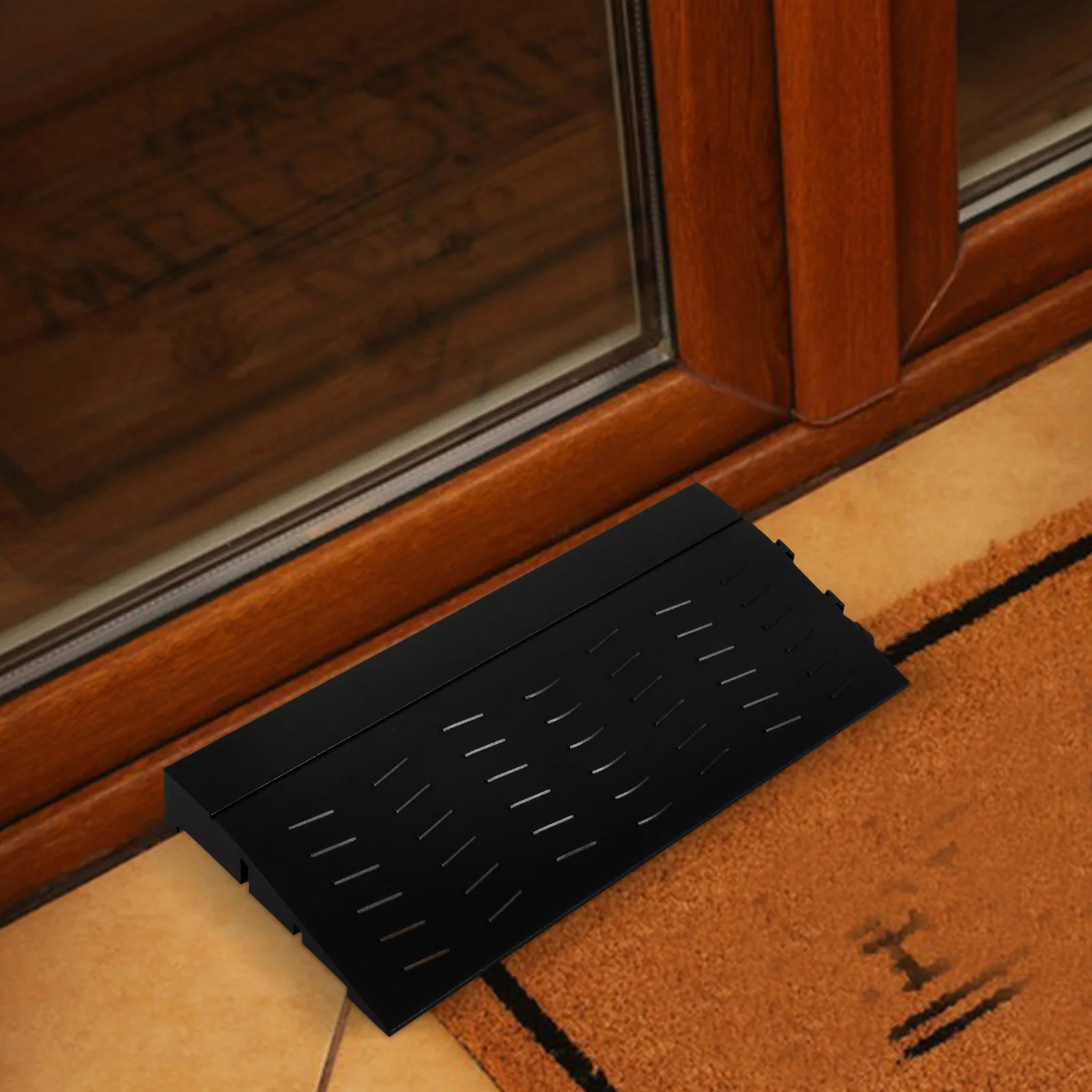 2Pcs Robot Vacuum Climbing Ramp Plastic Non-Slip Door Threshold Ramp Strip Indoor Home Threshold Transition Pad for Sweeping