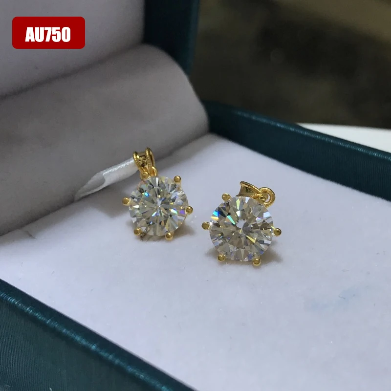 

Настоящее золото 18 карат, ожерелье с муассанитом, кулон 3 карата, чистый бриллиант AU750, ювелирные изделия, подарок на годовщину свадьбы для женщин, новинка 2023 года