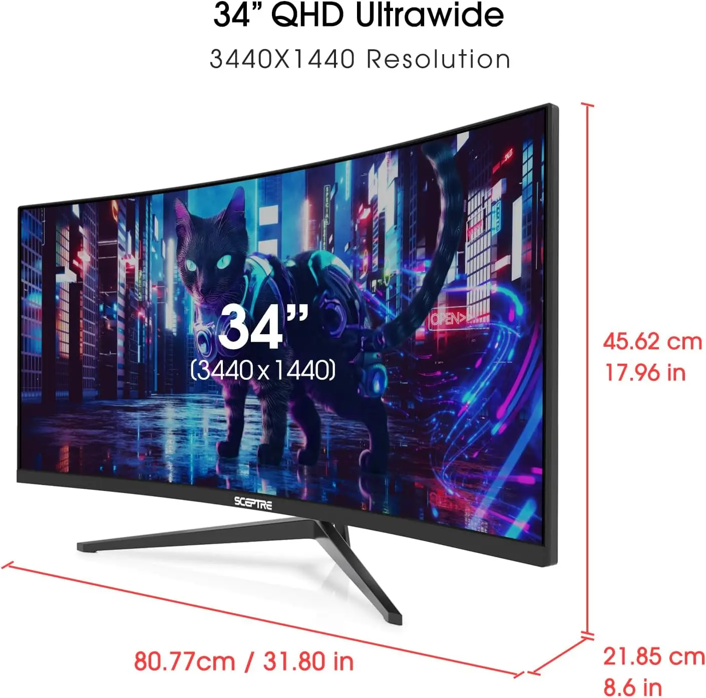 Изогнутый Ultrawide WQHD монитор 3440x1440 R1500 до 165 Гц DisplayPort x2 99% sRGB 1ms изображение на картинке,