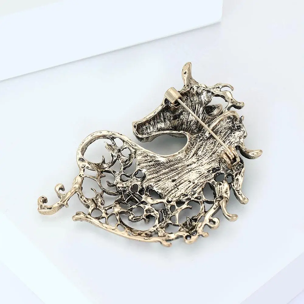 الفاخرة حجر الراين الحصان رئيس دبابيس تشغيل الحصان للنساء للجنسين الحيوان سنة الحصان دبابيس الحفلات دبابيس هدايا السنة الجديدة