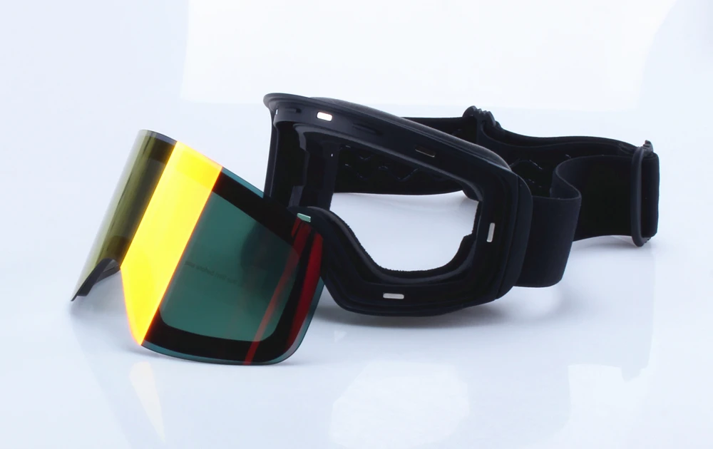 Magnetische Linse, Schneebrille, doppelschichtig, beschlagfrei, UV-Schutz zum Skifahren, Snowboarden, hochauflösende Klarheit, Unisex, Skifahren – Detail 5