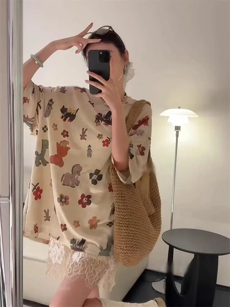 Zomer antireflecterende rok met kanten splitsen en acetaat, elastische taille, Hot Girl A-lijn korte rok