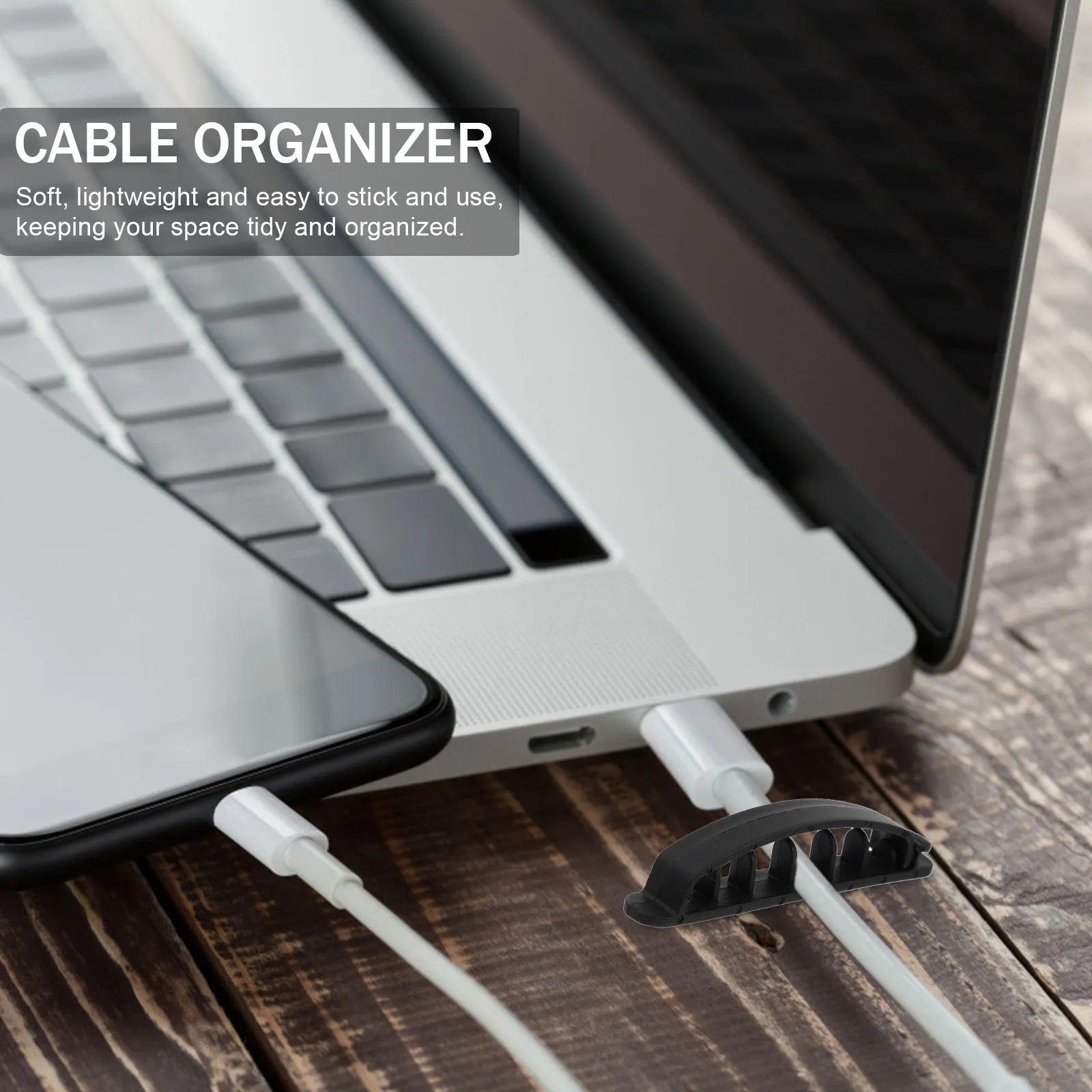 12Pcs Multifunctional Cable Management Clips High Quality Flexible Silicone Cord Organizer for Power Cords Mobile Chargers