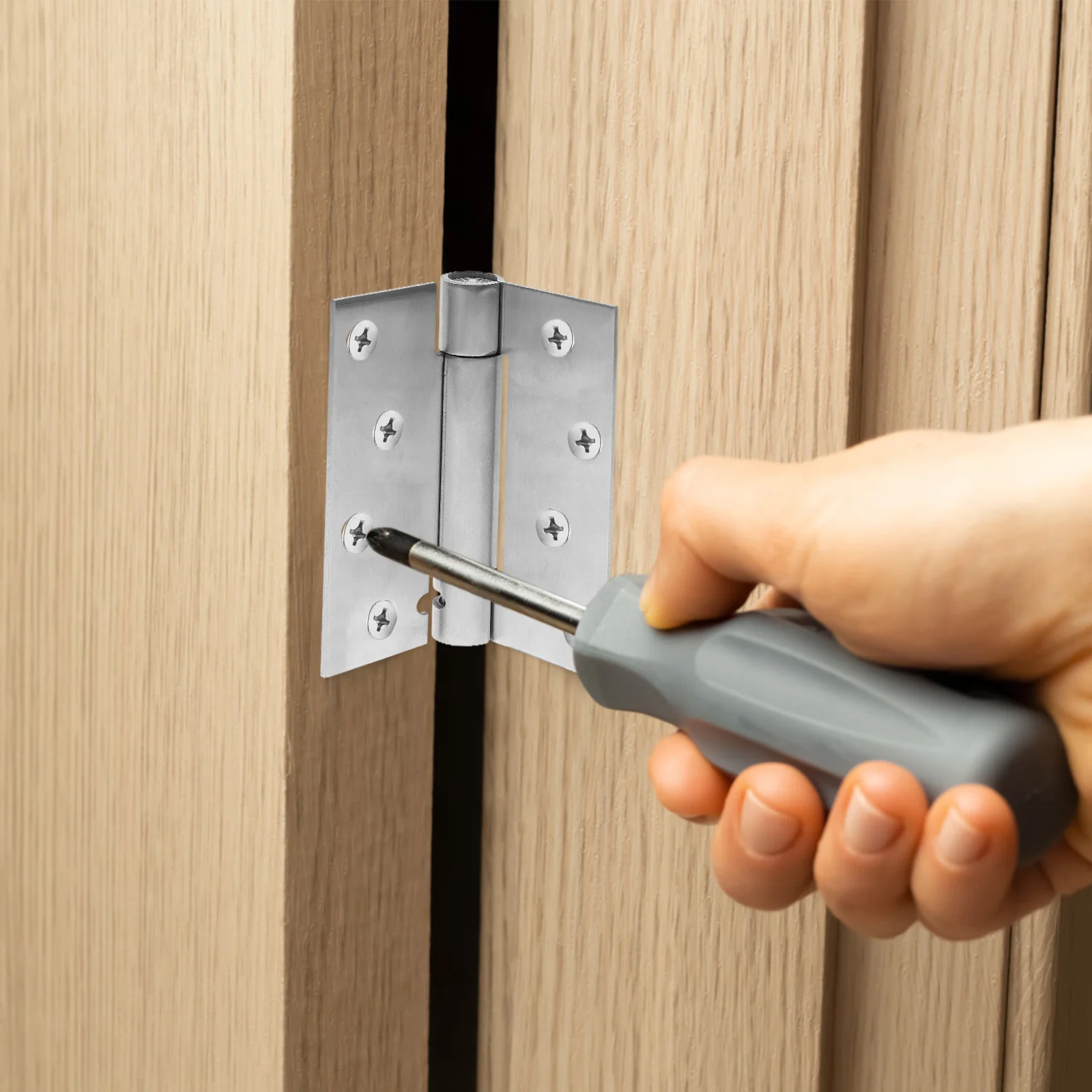 

2Pcs Automatic Door Closing Hinges Durable 201 Stainless Steel Self Closing Spring Loaded Door Hinges Rustproof