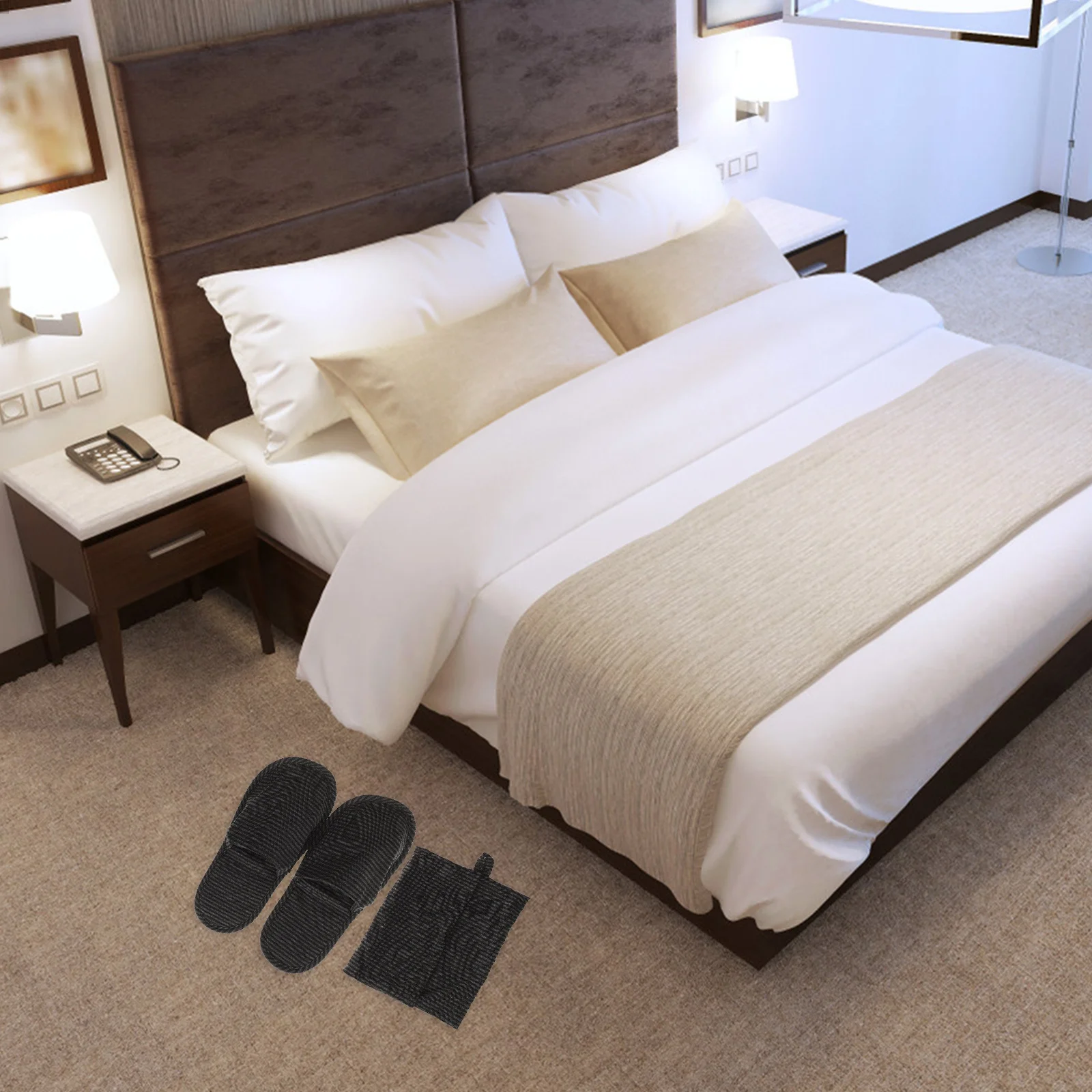 

1 Pair Portable Travel Lightweight Foldable Indoor Hotel Footwear Breathable Thin Sole Cotton Comfortable Slippers For Business