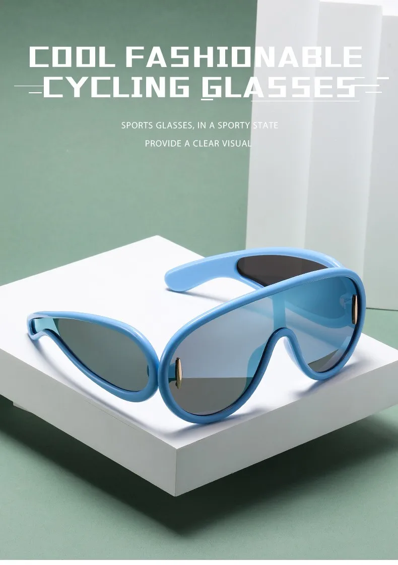 Integrierte Brille, Sonnenbrille, großes Gesicht, Sonnenbrille für Männer und Frauen, modische Krötenbrille, Sonnenbrille 3950 – Detail 4