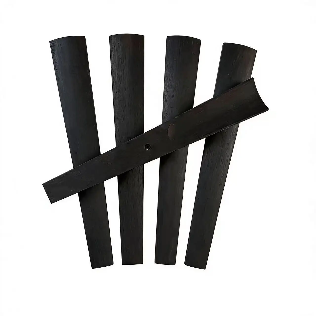 5 pieces of ebony violin fingerboards, handmade fingerboards in various sizes 4/4 3/4 1/2 1/4