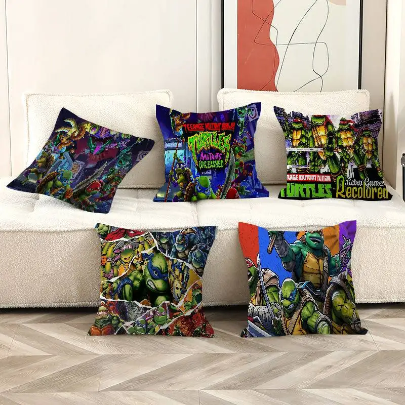 N-Ninja M-Mutant T-Turtles M-Mayhem Personalized Pillow Cover Kids Bedroom Wild Party Decor Pillowcase kid Birthday shower Gift