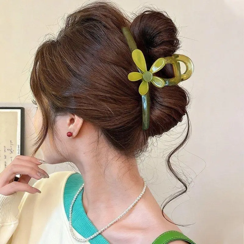 Blumen-Haarklammer, große, rutschfeste Kieferklammer für dickes Haar, für Frauen, für den täglichen Gebrauch – Detail 1