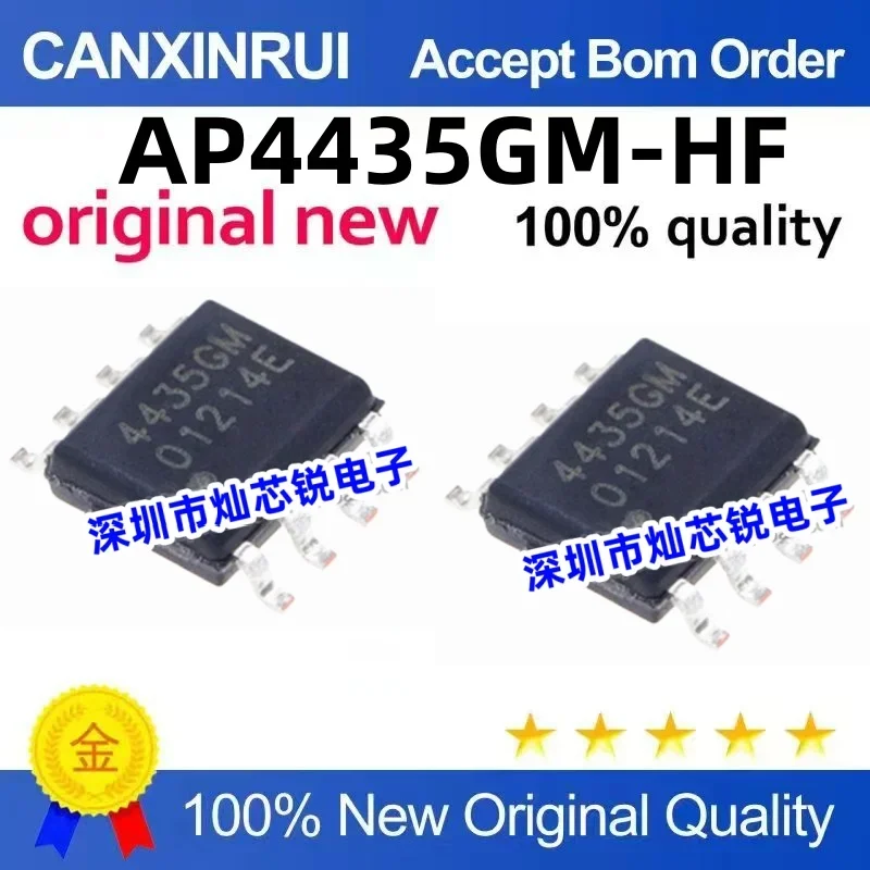 (5-100 peças) Novo estoque AP4435GM-HF com serigrafia 4435GM 4435CM SOP8 Novo estoque