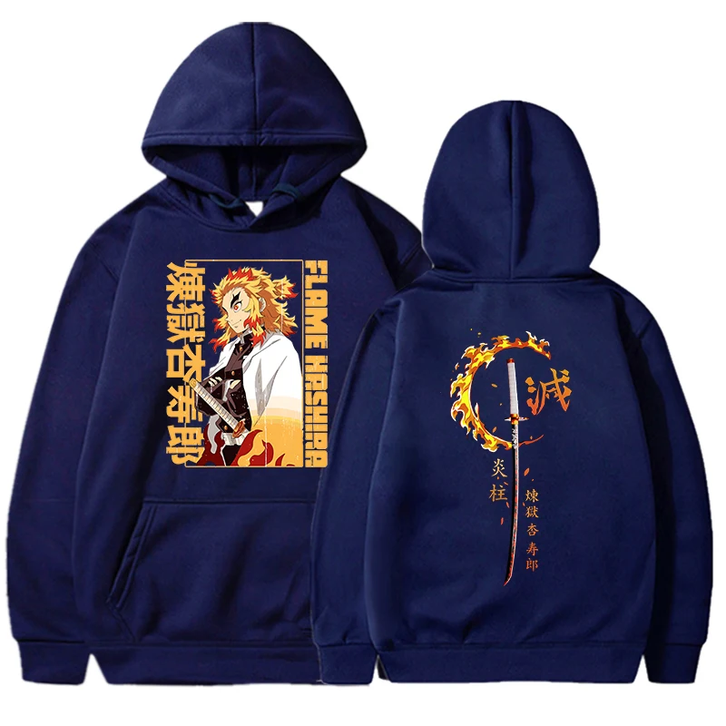 Fashion Autumn Winter Hoodies Anime Rengoku Kyoujurou Hoodie Harajuku Sweatshirts Women Men Long Sleeve Clothes