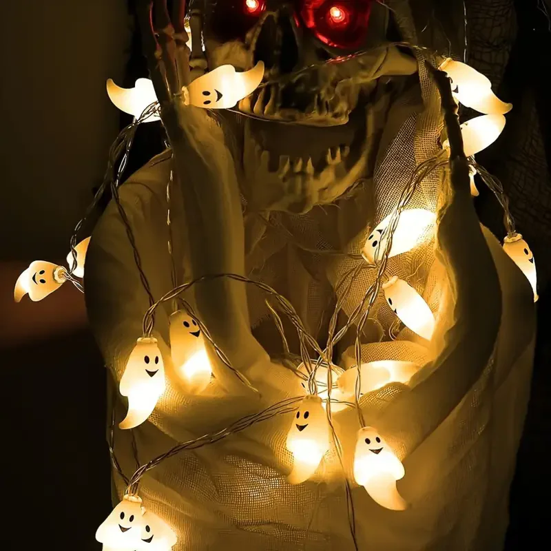 Halloween-Lichterketten batterie betriebene Geister lichter niedliche gruselige Geister dekor für Indoor-Party Halloween Innen zimmer Schlafzimmer – Detail 2