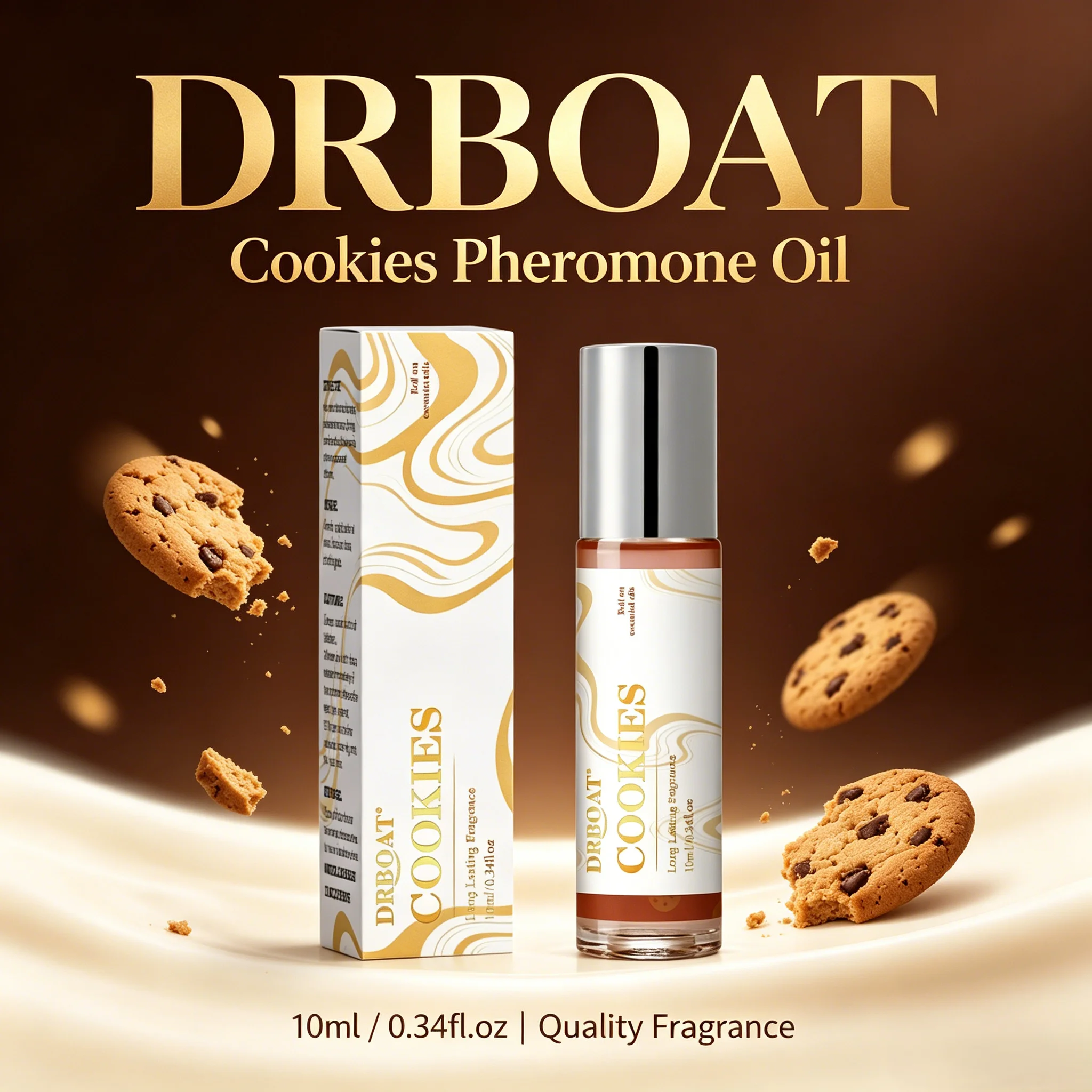 10ML Dubai Cookies Pheromon-Öl, Süßes Roll-on Parfümöl, Langanhaltende Eau de Toilette für Frauen, Dating-Duftöl – Detail 1