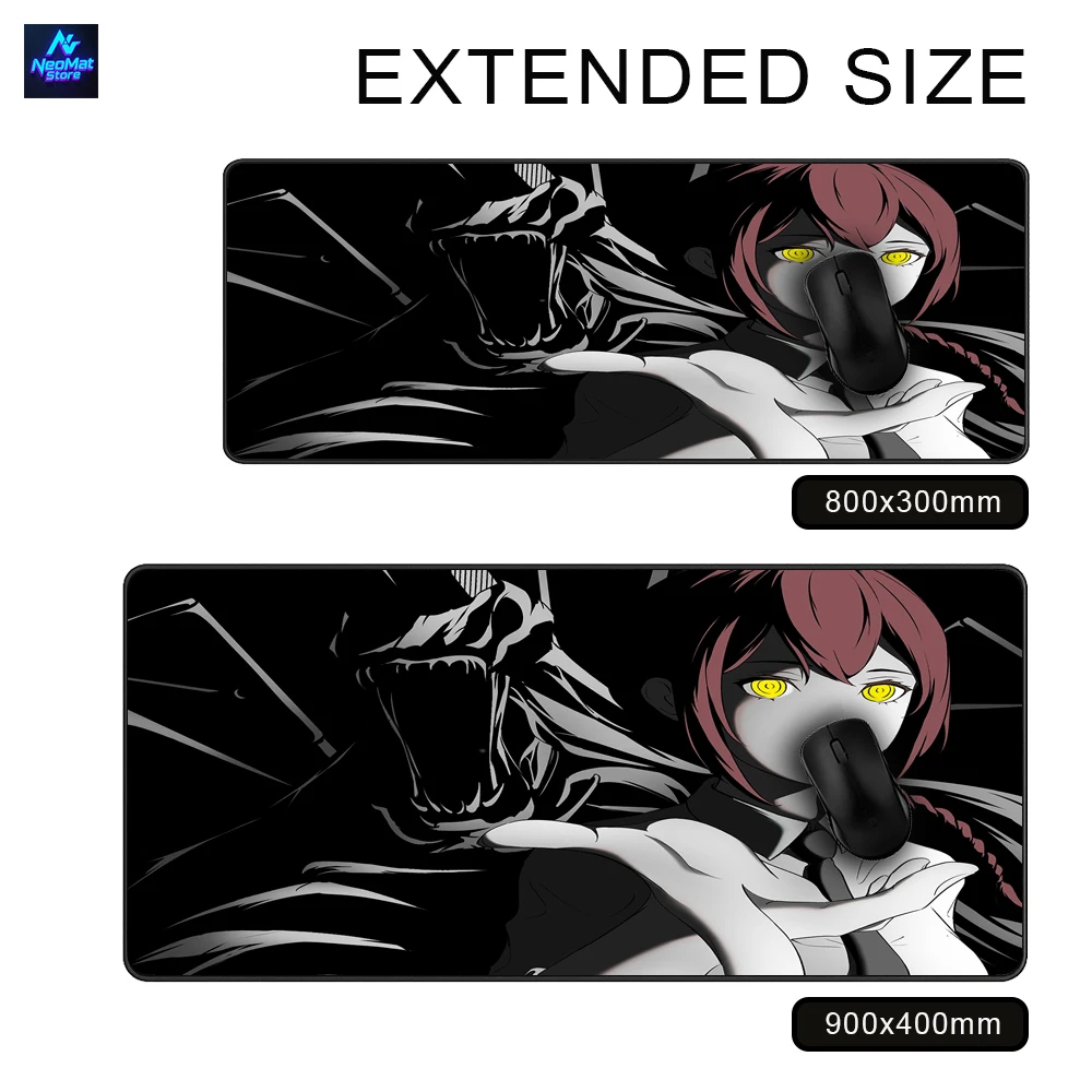 Motosega Uomo Makima Mauspad Xxl Accessori per PC Tappetino da scrivania da gioco Tappetino per mouse nero Tappetino per mouse Anime Tappetino per mouse 1200 Tappetini per dimensioni personalizzate
