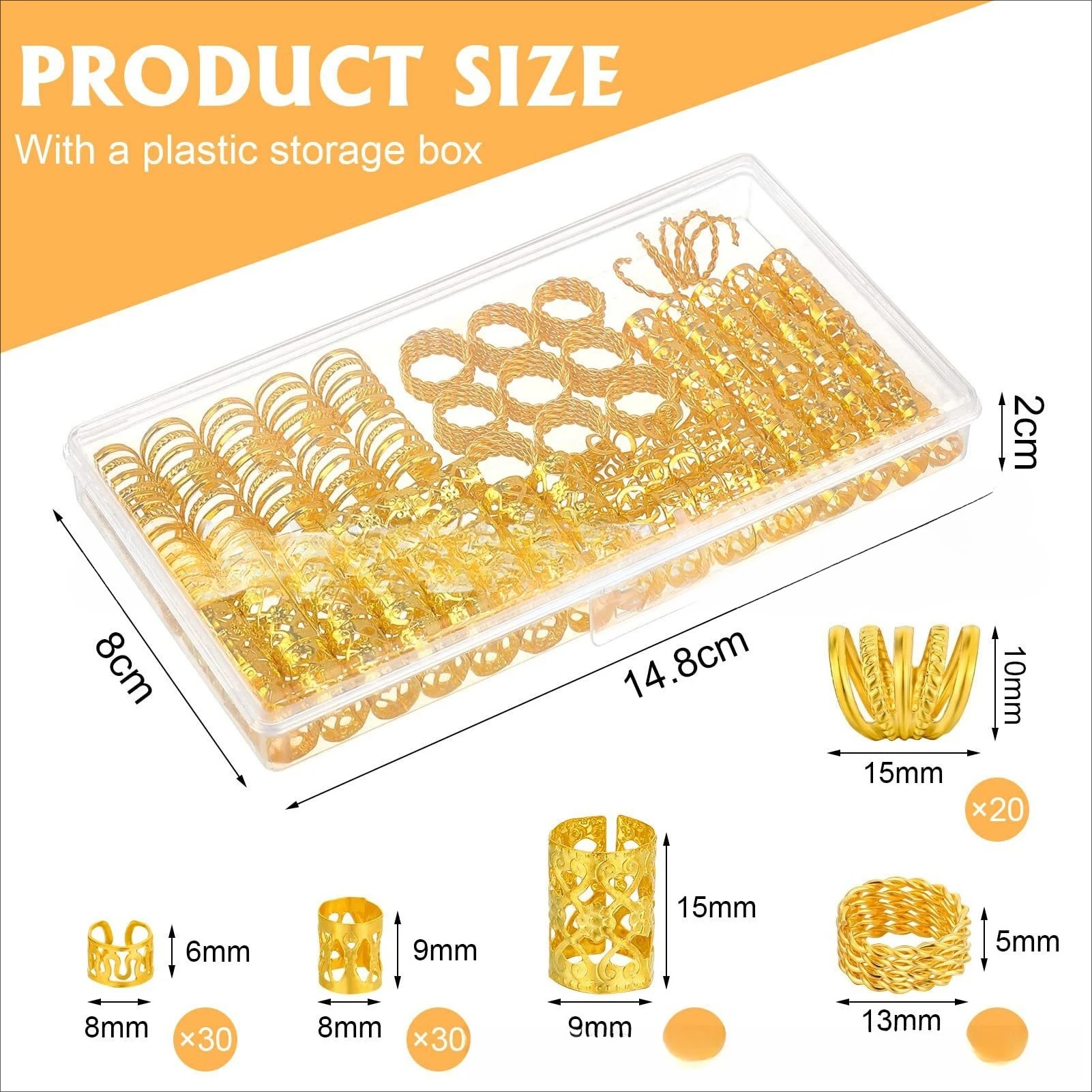 

110Pcs Alloy Hair Accessories DIY Kit Spiral Hair Screws Metal Snap Clips for Braid Making Wedding Hairstyles No Slip Grip Women