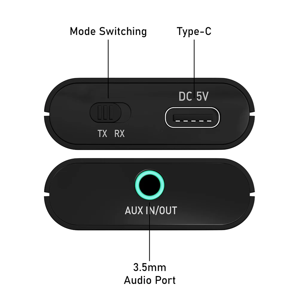 GTMEDIA Bluetooth 5.1 Audio Transmitter Receiver RCA 3.5mm AUX Jack  Music Wireless Adapter For Car PC TV Headphones