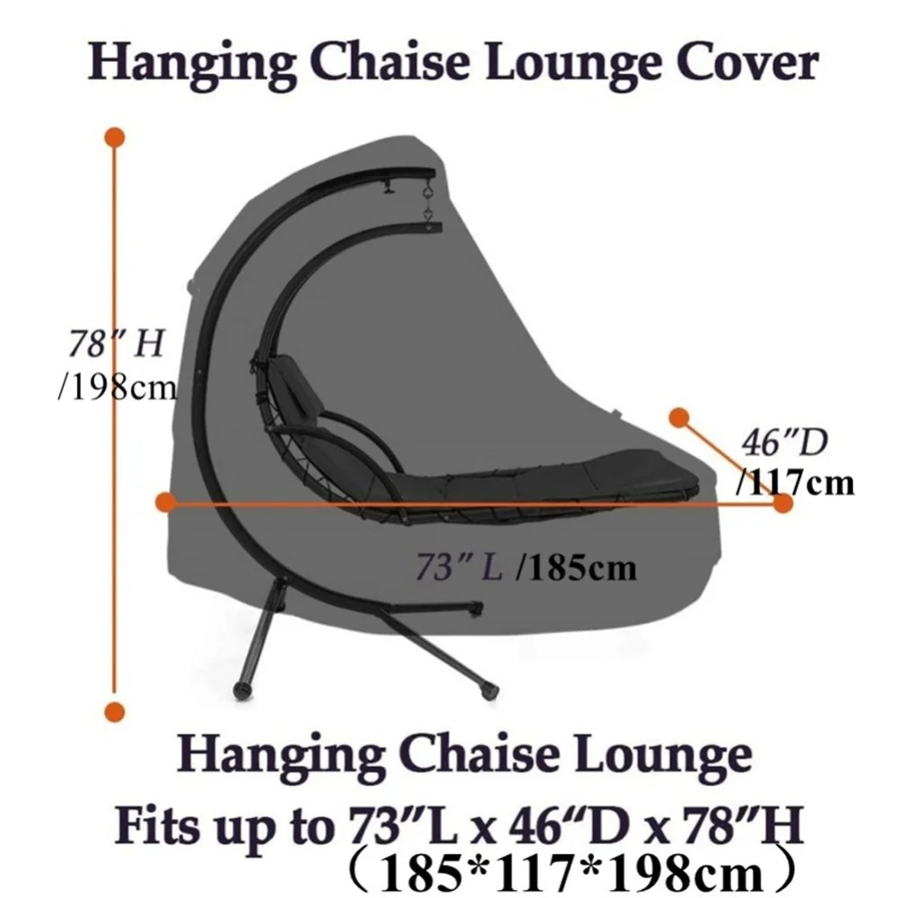 

Водонепроницаемый подвесной чехол для шезлонга с регулируемой эластичной веревкой и ветрозащитными нижними ремнями из ткани Оксфорд 420D