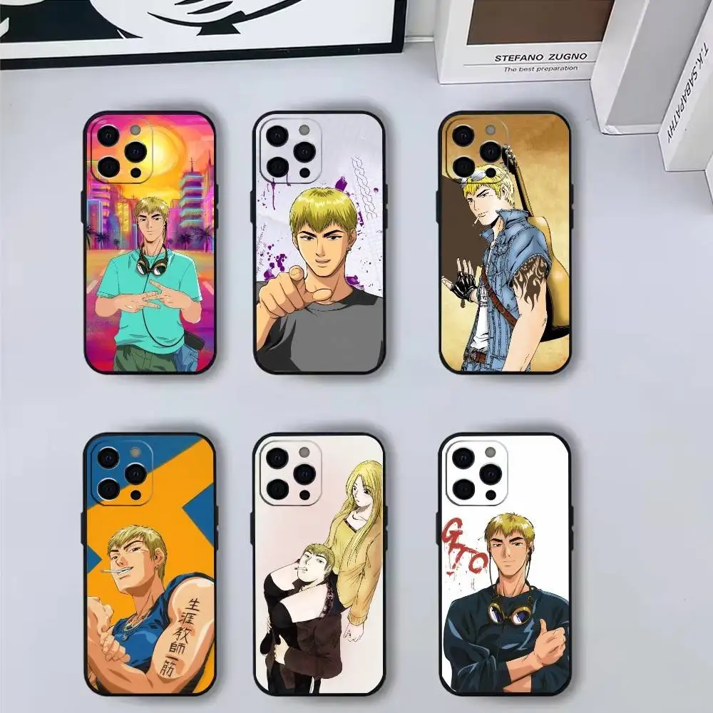 حافظة هاتف G-Great T-Teacher Onizukas لهاتف iPhone17,16,15,14,13,12,11 Plus، Pro Max غطاء أسود ناعم #1