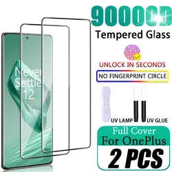 2PCS HD UV Tempered Glass Film For ONEPLUS 12 12R 11 10 9 Pro Curved Screen Protector oneplus 12 ACE2 ACE3 8 7 7T Pro Glass Film