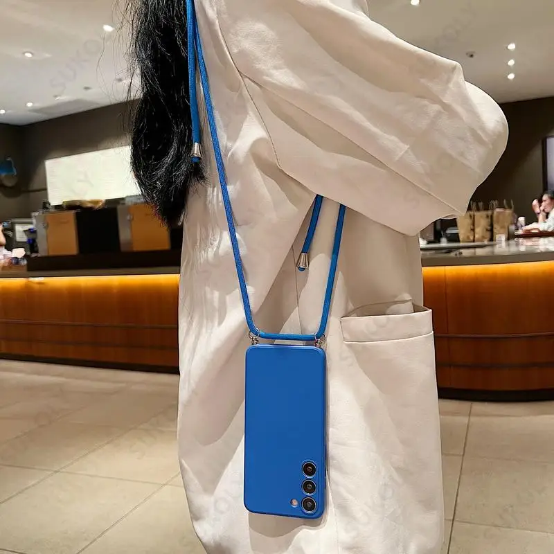 Crossbody-Hülle mit Trageband, weiche Schutzhülle für Samsung Galaxy S23 FE S25 S26 S24 Ultra A17 A57 A37 A18 A55 A56 A16 5G, Flüssigsilikonhülle – Detail 9