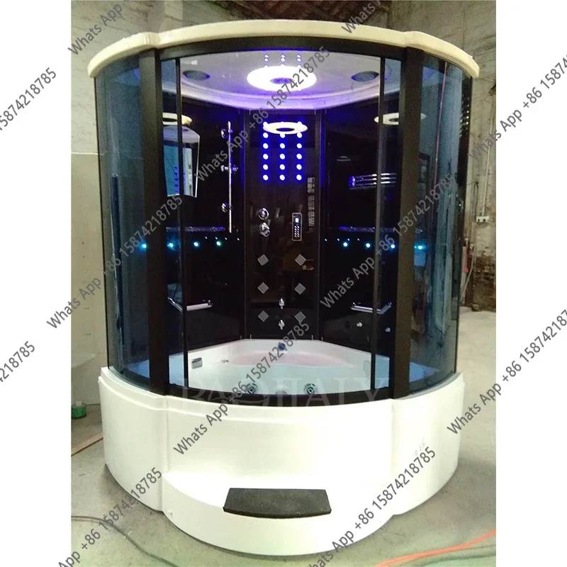 X30 1.5M Fan-shaped Single Double Luxury Steam Shower Room, Bathroom Jacuzzi Enclosed Integrated Villa Bath