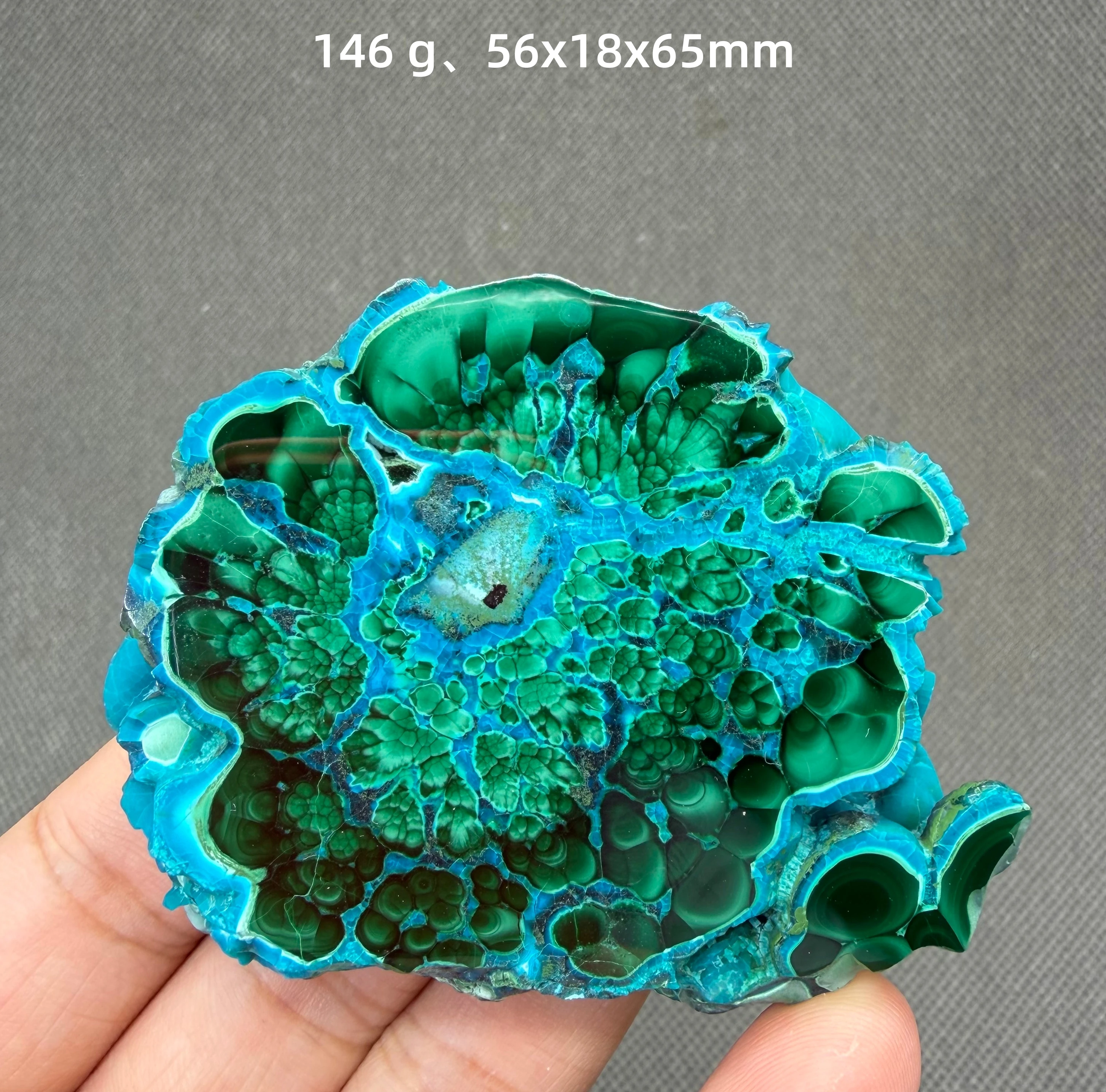 Natural Malachite and Chrysocolla Slices Symbiosis Mineral Specimen + Healing Quartz Crystals and Stones Rock Gemstone