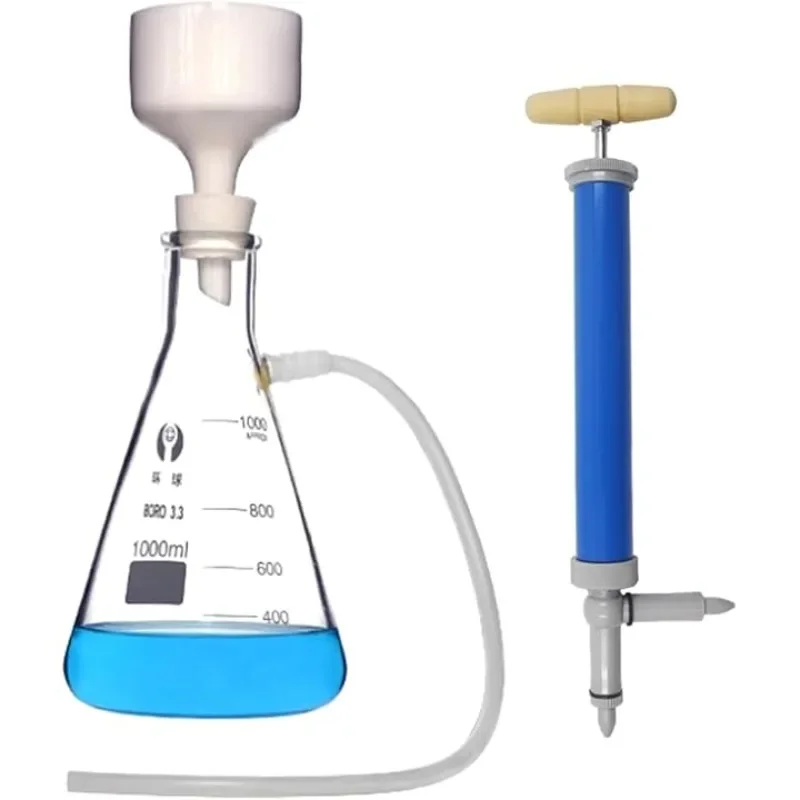 Complete Vacuum Filtration Kit Filtration Apparatus with Filtering Flask Buchner Funnel Single-hole Stopper Pump Latex Tube