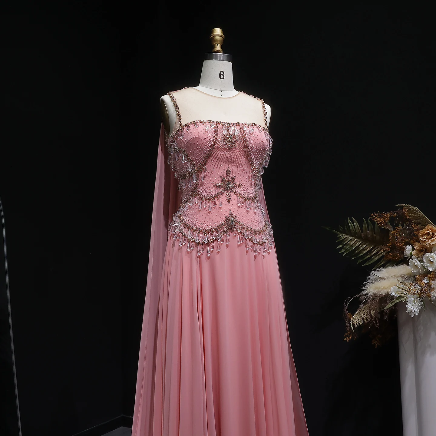 Sharon Said Elegante Arabische Silber-Gold Abendkleider mit Kristallperlen 2026 Dubai für Hochzeitsfeier-Kleider SS517 Maßanfertigung – Detail 17