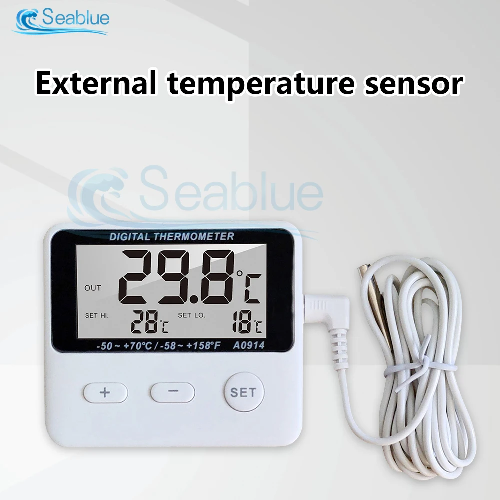 Mini Digital Alarm Thermometer Digital Indoor Outdoor Temperature Hygrometer LCD Display Refrigerator with External Sensor