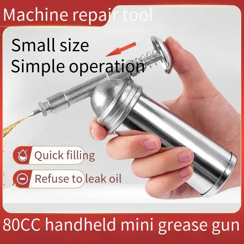 Mini Manual High Pressure Oiler Airbrush Gun Vehicle 80CC Grease Gun Pump Hose Grease Spray Gun For  Car Repair Tool