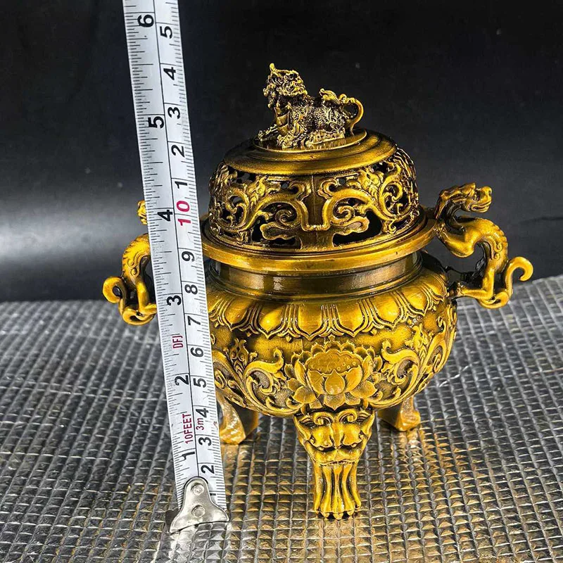 Wholesale Brass Incense Burners Office Decorations Home Decor Exquisitely Carved Lion Dragon Patterns for Incense Coils or cone