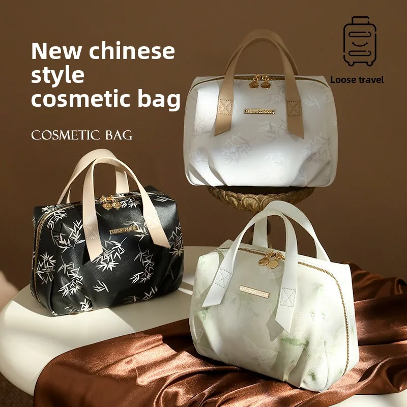 

Новая китайская косметичка для женского хранения, новинка 2025, портативная большая вместительная туалетная сумка, перегородка для хранения продуктов, легкий вес