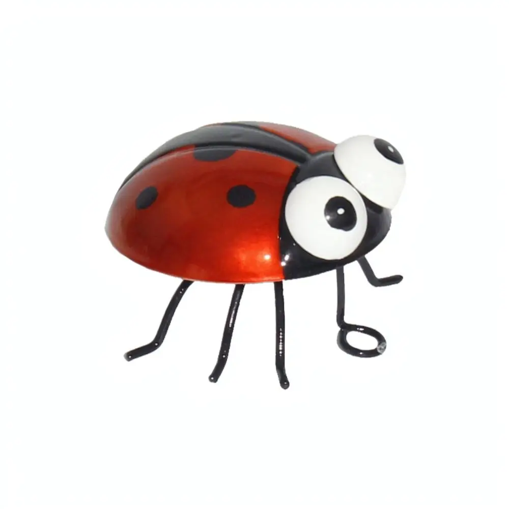 Rustic Metal Ladybug Beetle Sculpture Iron Wall Decor For Garden Fence Backyard Patio Outdoor Hanging Ornament Art