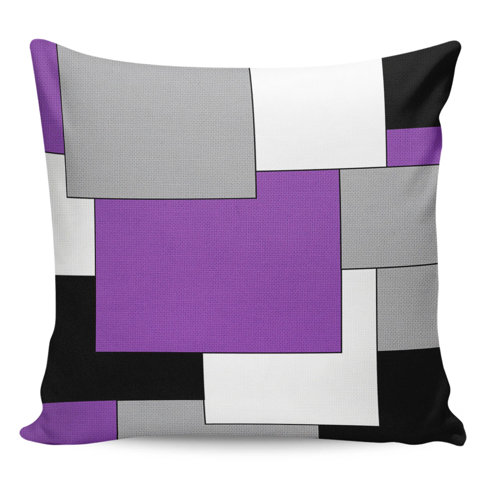 

2/4PCS Waterproof Pillow Cover Purple Black Grey Patchwork Abstract Art Medieval Style Pillowcase Home Decor Sofa Cushion Cover