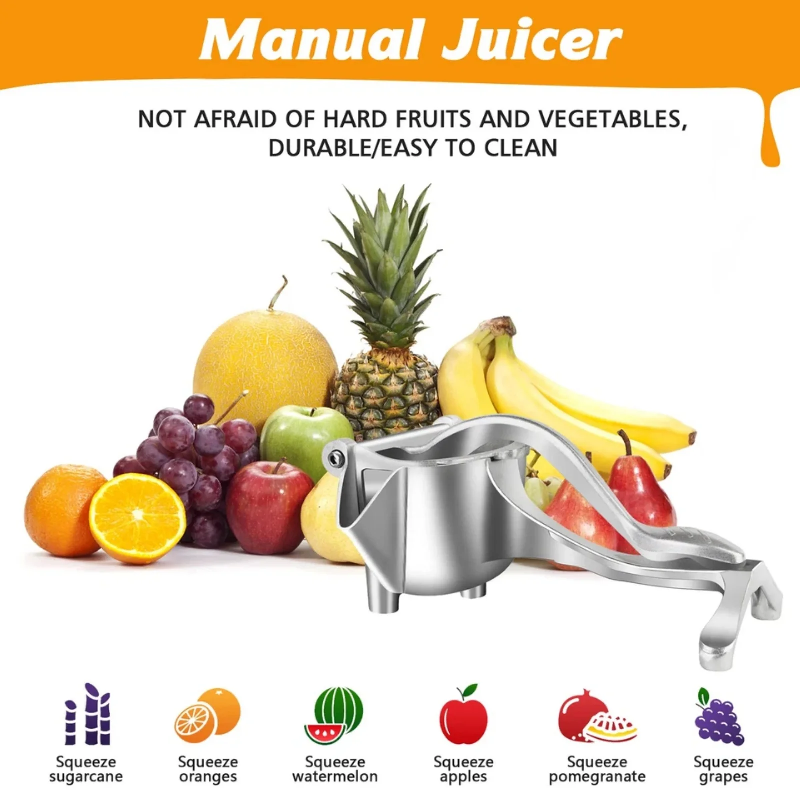 Lemon Squeezer Stainless Steel Manual Citrus Press Juicer Heavy Duty Rustproof view 4