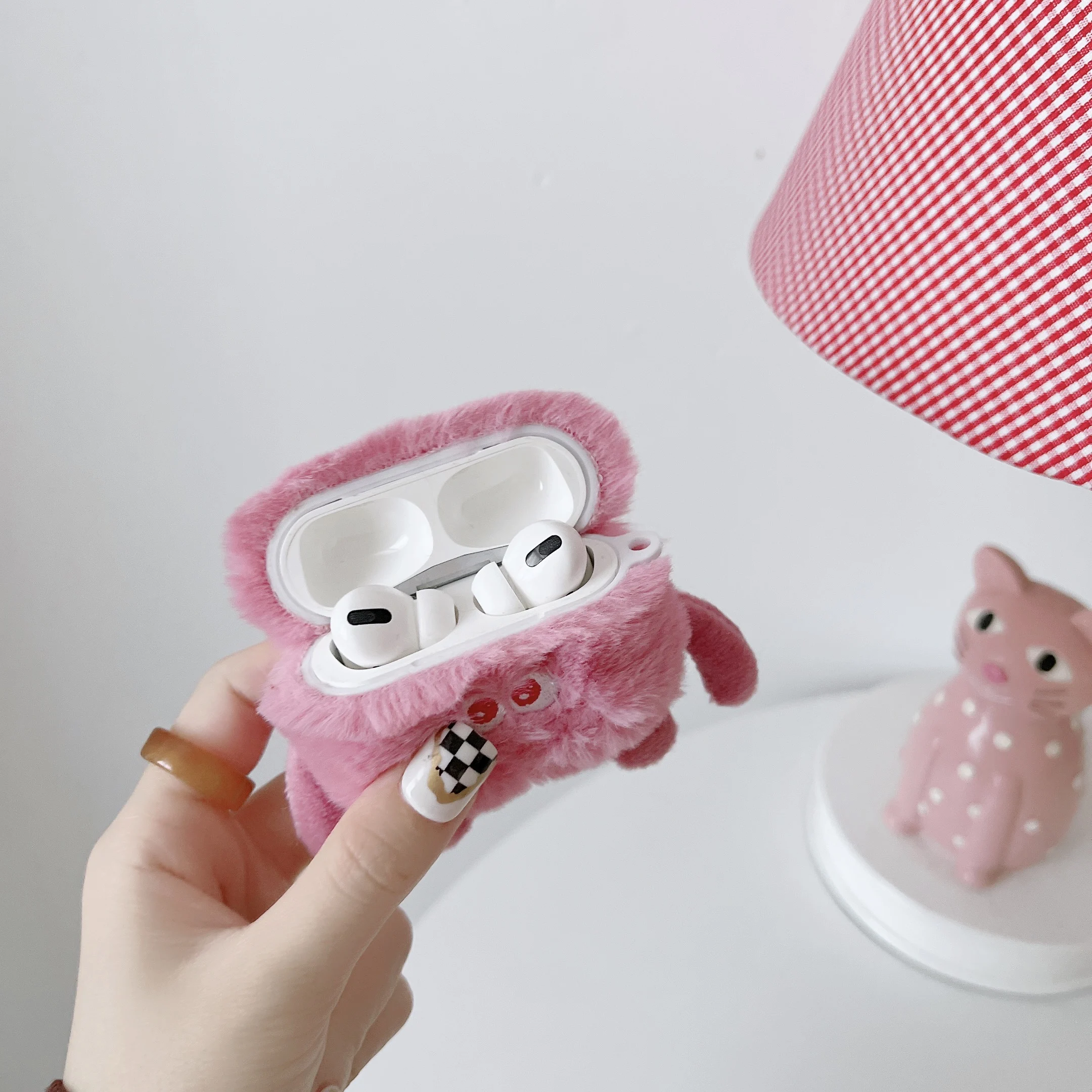 Trouvaille Plush Cartoon Earphone Cases for Airpods Pro 3 2 1 Case Cute Furry Animals for Airpods Pro 2 Protective Cover Girl