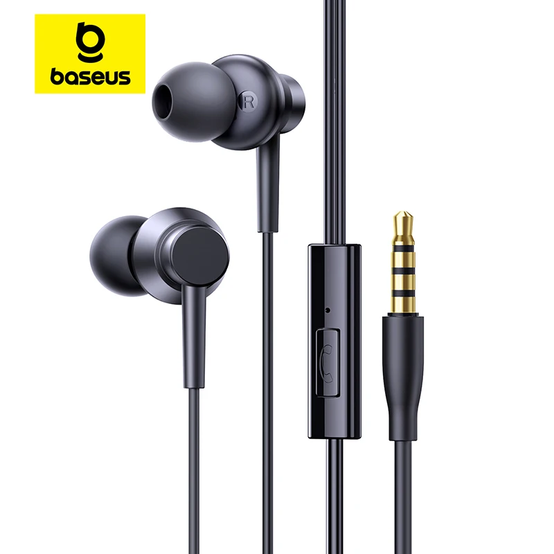 Baseus Encok CZ11/HZ11 bedrade oortelefoon Type-C/3,5 mm jack bedrade hoofdtelefoon met microfoon 120 ° Hoek voor laptopcomputer tablettelefoon
