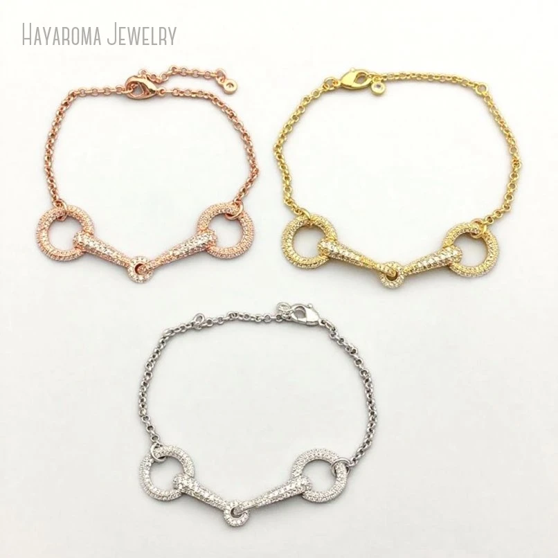 10Pcs Equestrian Horse Snaffle Bit Bracelet Women Statement Lucky Stirrup Jewelry Gift For Horse Lovers