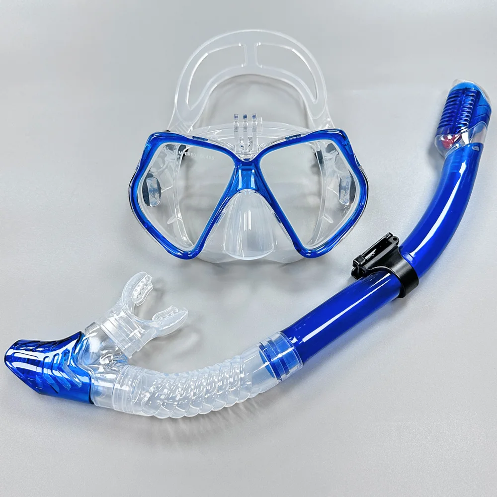 Snorkel Set Diving Mask For GoPro Underwater Sports Camera Anti-Fog Professional Swimming Goggles Dry Snorkel Tube For Adults