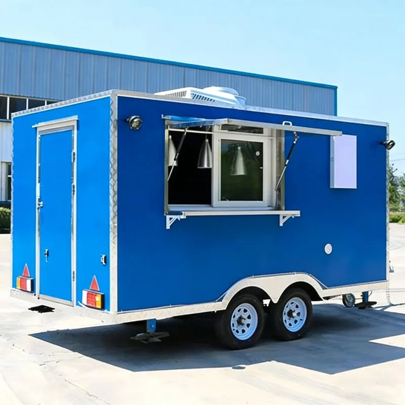 Street Food Trailer Commercial Mobile Kitchen with Sandwich Bar Coffee Counter for Food Service