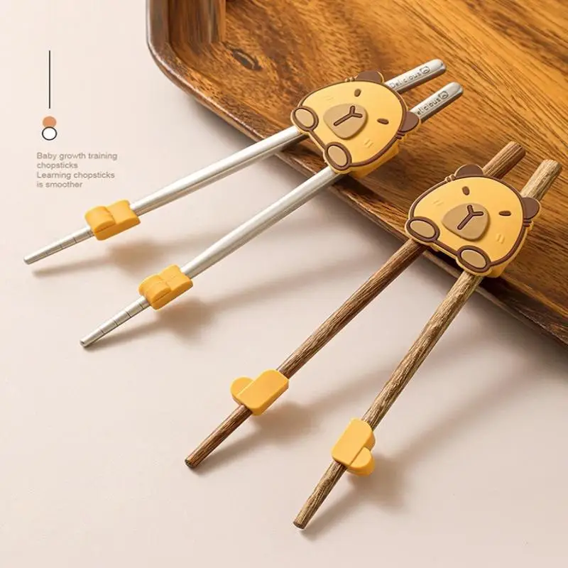 Chopstick Helpers For Kids Silicone Chopsticks Training Helper Capybara Connector Washable Trainer For Eating Beginner Home Kids