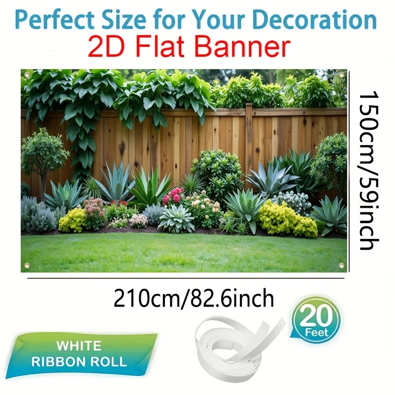 2D-Planarbanner, 1 Stück, farbenfrohes Gartenlandschafts-Zaunbanner – Geschenk für Outdoor-Partys und Festivals – Detail 7