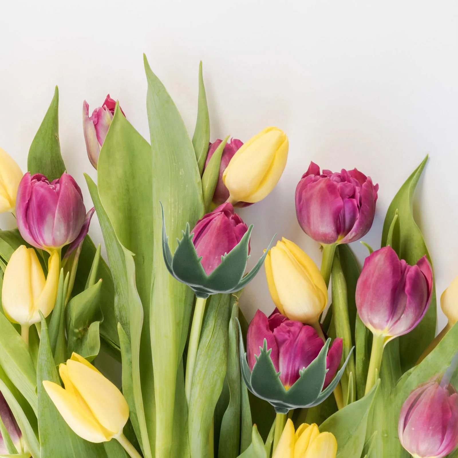 50Pcs Artificial Flower Calyxes Simulation Torus Green Sepals for DIY Floral Arrangement Bouquet Making Supplies